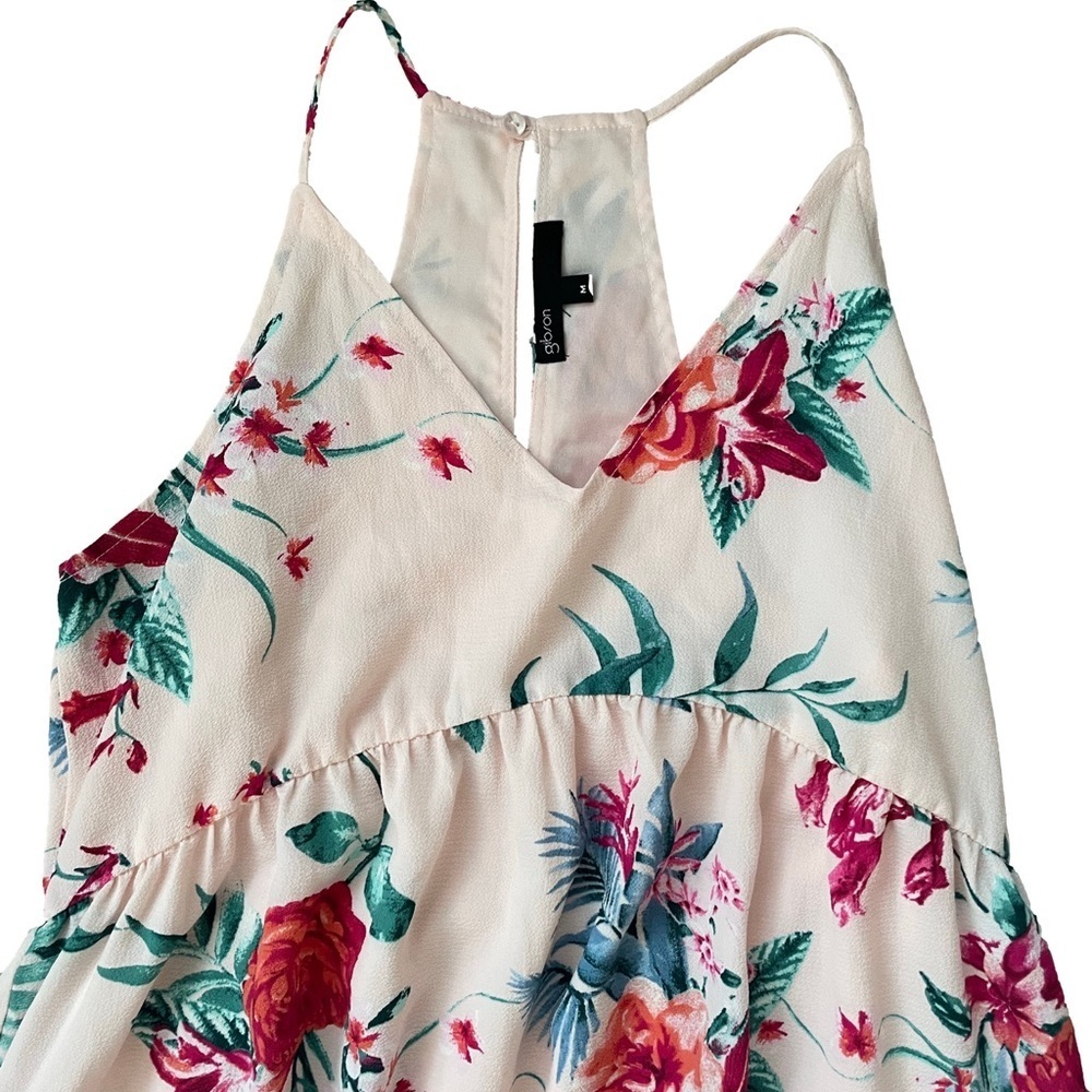 Gibson x Hi Sugarplum Pink Tropical Babydoll Maxi Dress, M - Picture 6 of 7